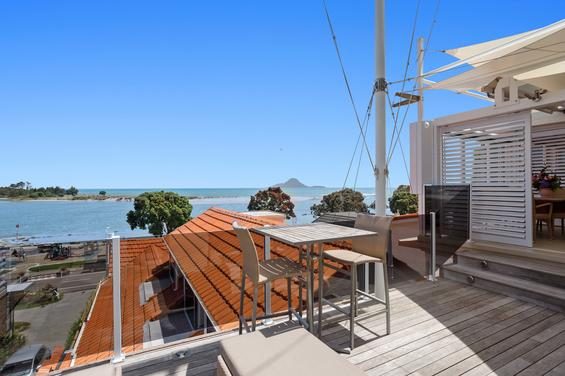 Sky Deck overlooking the Whakatane River and ocean